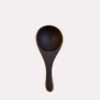 This image shows the 5 inch coffee scoop in flame blackened cherry.