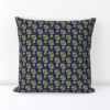 This image shows the dark blue pattern for the square pillow cover in the leaf and berry pattern.